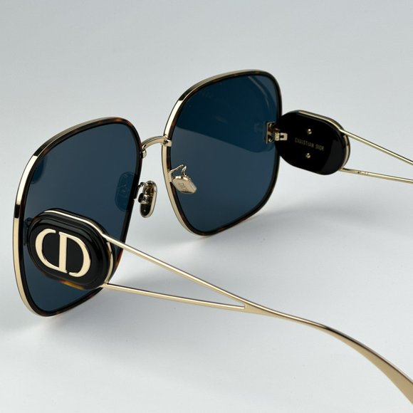 Dior DIORBOBBY S1U B5B0 BRAND NEW Sunglasses Gold Havana Blue Women Oversized main image 10